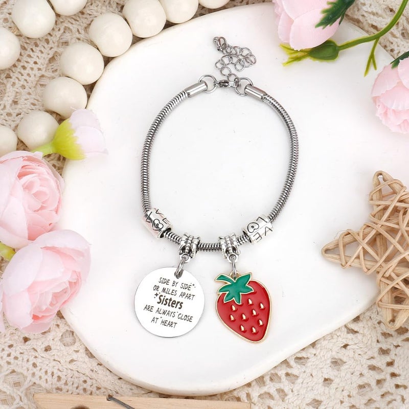 EGHTvmok Sister Birthday Gifts Christmas Mothers Day Sisters Graduation Valentines Bracelet Sunflower,Butterfly,Elephant - Image 3